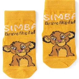 Cute Walk by Babyhug Terry Knit Ankle Length Anti Bacterial Socks Simba Design - Multicolour-picture-5