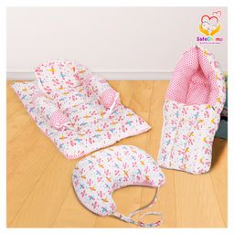 SafeChamp Lite Air Baby Bedding Set And Feeding Pillow And 4 Piece Set  Combo (Pack - 3) (Pink)-picture-12