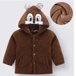 Kookie Kids Full Sleeves Solid Color Hooded Jacket With Bunny Ears Applique - Brown-picture-24