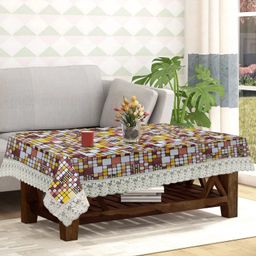 Dakshya Industries PVC Printed Waterproof Rectangle 4 Seater Table - Multicolor-picture-46