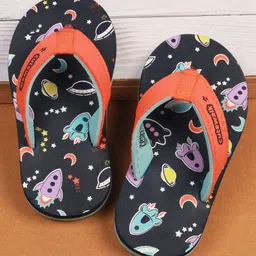 Cute Walk by Babyhug Slip On Flip Flops with Space Print - Navy Blue-picture-37