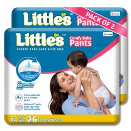Little's Cotton Soft Baby Diaper Pants with Leakage Guard Pack of 2 Size XL - 52 Diapers-image-53