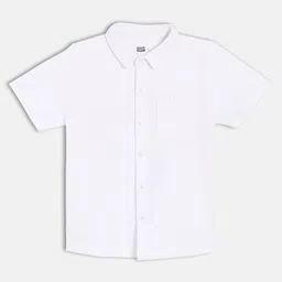 MINI KLUB Cotton Knit Half Sleeves Rocking Rhythms Text Printed Shirt - White-picture-26