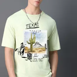 Bewakoof AIR Men Graphic Printed Oversized Cotton T-shirt-image-36