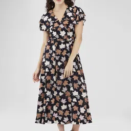 Iti Floral Print Puff Sleeve Midi Dress image 3