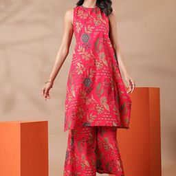 Jaipur Morni Women Ethnic Motifs Printed Cotton Kurta with Palazzo-28