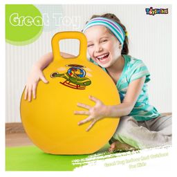 Toyshine 55cm Hopper Ball with Pump and Handle - Yellow image 3