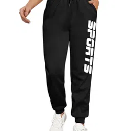 TABADTOD Women Typography Printed Relaxed Joggers Trousers-image-67