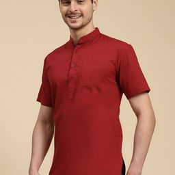 SKAVIJ Mandarin Collar Cotton Pathani Kurta-image-38