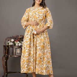 Nayo Women Floral Print Maternity Maxi Dress-image-7