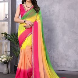 Panzora Colourblocked Beads and Stones Saree-44