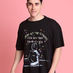 Bene Kleed Unisex Printed Extended Sleeves Raw Edge T-shirt-image-86