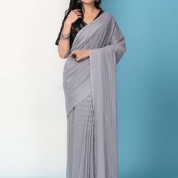 Pionex Striped Poly Chiffon Ready to Wear Saree-image-69