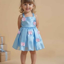 Lagorii Girls Bow Embellished Party Wear Frock-image-40