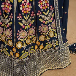 FABPIXEL Embroidered Sequinned Semi-Stitched Lehenga & Unstitched Blouse With Dupatta image 3