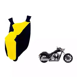 Auto Pearl Waterproof Two Wheeler Cover For Honda VT 1300CX (Yellow & Blue)-image-77