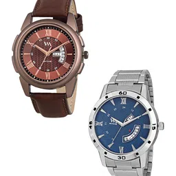 WM Men Set of 2 Blue & Brown Analogue Watches DDWM-041-35kjo-16