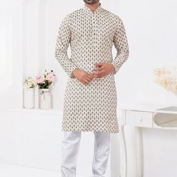 OUTLUK Men Ethnic Motifs Printed Regular Kurta with Pyjamas-picture-10