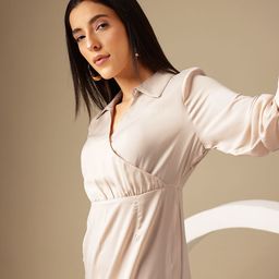 Chemistry Asymmetric Hem Wrap-Style Midi Dress-17