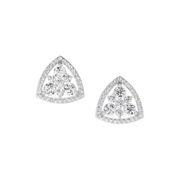 Sparkles Lab Grown Diamond 0.77 Carat Round Triangle Halo Stud Earrings for Women-image-12