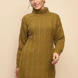 CLAPTON Self Designed Wool High Neck Pull Over Sweater-image-80