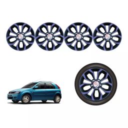 Auto Pearl VioDC53_R Press Type Car Wheel Cover with Retention Ring 35.56 cm (14 Inch) Glossy Purple, Black for Mahindra Verito Vibe (Set of 4)-picture-7