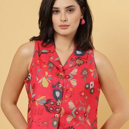 RAASSIO Print Crepe Shirt Style Top-image-37