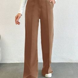 Next One Women Smart Straight Fit High-Rise Easy Wash Pleated Trousers-picture-32