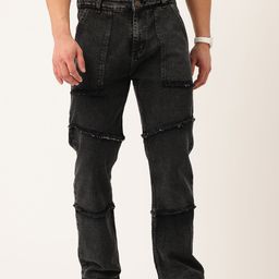 PARIS HAMILTON Men Relaxed Fit Highly Distressed Heavy Fade Acid Wash Stretchable Jeans-image-89
