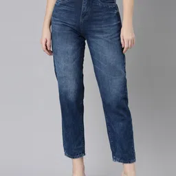 ZHEIA Women Relaxed Fit High-Rise Light Fade Jeans-picture-14