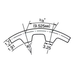 Mitsuboshi Rubber Timing Belt L Shape (Length 450 mm, Teeth 48), 180L150-46