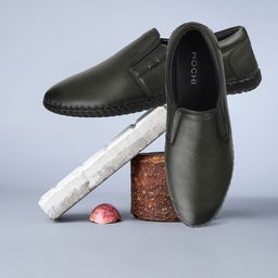 Mochi Men Black Leather Slip-On Shoes-image-24
