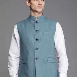Louis Philippe Pure Linen Nehru Jacket-picture-53