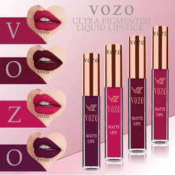 VOZO Set Of 4 Stay-All-Day Matte Liquid Lipstick - 4 ml Each - 101 - 103 - 105 - 201-10