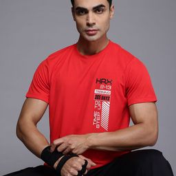 HRX by Hrithik Roshan Rapid-Dry Typography Print Training T-shirt With Reflective Detail-image-46