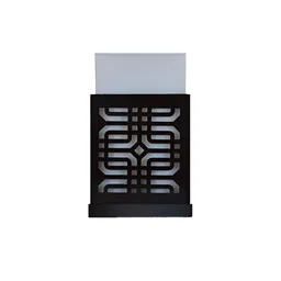 Gojeeva Black & White Textured Wooden Square Shaped Wall Lamp image 4