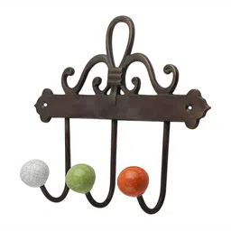 IndianShelf Brown & White Ceramic Crackle Wall Hook-image-90