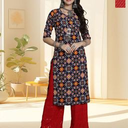 HERE&NOW Women Pack Of 2 Ethnic Motifs Printed Crepe Kurta-image-76