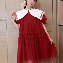 StyleCast x Revolte Girls Solid A-Line Gathered or Pleated Midi Dress-image-90