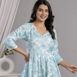 Veshviti Women 1 Floral Print Gathered or Pleated Regular Top-image-79