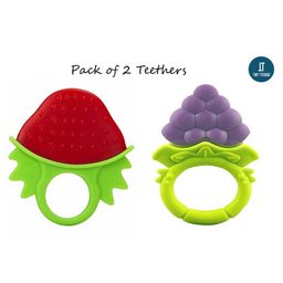 Tiny Tycoonz Fruit Shape Silicone Teether Pack of 2 - Multicolor-46