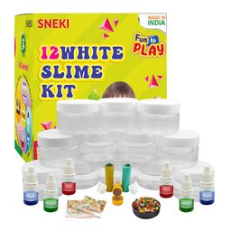 SNEKI DIY Transparent Crystal Scented Slimy Slime Gel Jelly Set Kit Pack of 12 - Multicolour-12