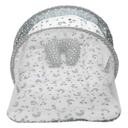 Fareto New Born Baby Combo of 1 Mosquito Net Bed and 4 Plastic - Grey-14