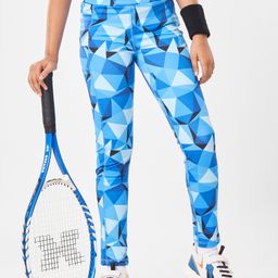 Pine Active Full Length High Stretch Leggings With Shapes Print - Blue-image-43