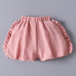 Mark & Mia Solid Color Shorts with Frill Detailing - Pink-image-113