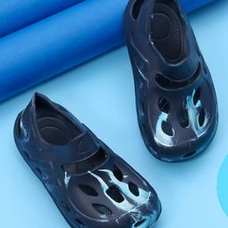 Yellow Bee Abstract Designed Perforated Slip On Clogs - Navy Blue-picture-28