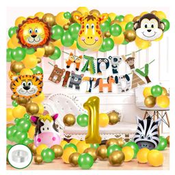 Bubble Trouble Jungle Safari Birthday Decoration Kit Multicolor - Pack of 84-image-14