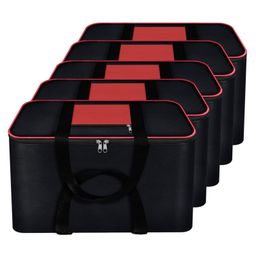 Storite Set of 5 Big Nylon Underbed Moisture Proof Storage Bags For Clothes Large - Black Rectangular-27
