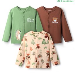 Babyoye 100% Cotton Knit Eco Jiva Finish Full Sleeves Vests With Animal Print - Brown Beige & Light Green-picture-16