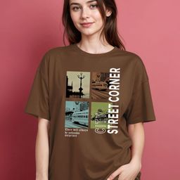 SMARTEES Graphic Printed Round Neck Drop-Shoulder Sleeves Cotton Oversized T-shirt-image-48